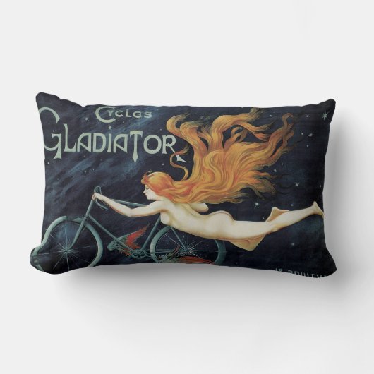 グラディエーターサイクル、ヴィンテージビクトリアンアールヌーボー ランバークッション (正面)