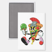 グラディエーターピザスライスイタリアンブレインロット マグネット (正面/裏面)