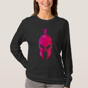 グラディエーターヘルメットシンボルピンクスパルタンガールトレーニング Tシャツ