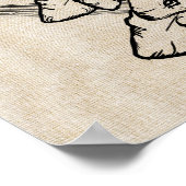 グラディオラスケッチキャンバスフラワーポスター ポスター (角)