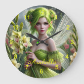 グラディオ威厳があるリの美しい妖精 ラージ壁時計 (正面)