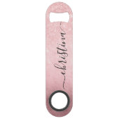 グラデエレガントーション·ピンク·ローズ·金ゴールドグリッター スピード栓抜き (正面)