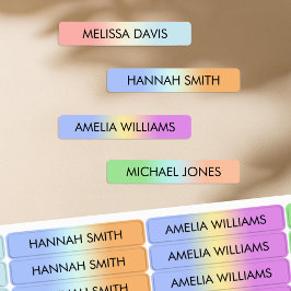 グラデカラフルィエントキッズ防水名ラベル ラベル