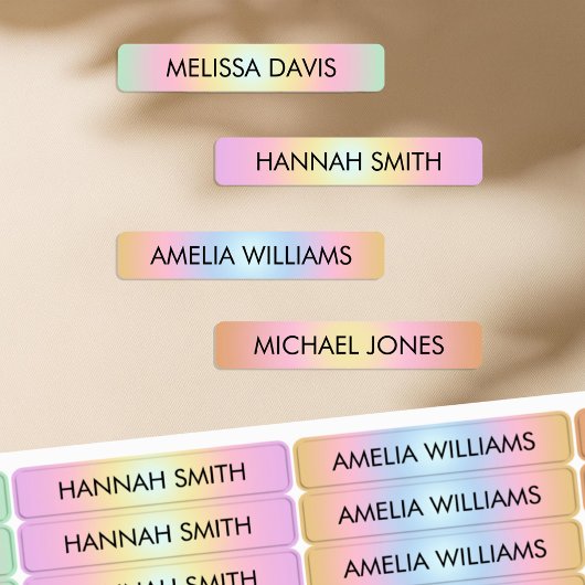 グラデカラフルィエントキッズ防水名ラベル ラベル