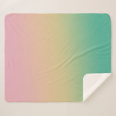 グラデカラフルィティグラデーションングティール（緑がかった色）ピーチピンク シェルパブランケット (正面(横))