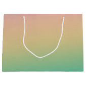 グラデカラフルィティグラデーションングティール（緑がかった色）ピーチピンク ラージペーパーバッグ (正面)