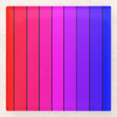 グラデカラフルィティストライプー ガラスコースター (正面)