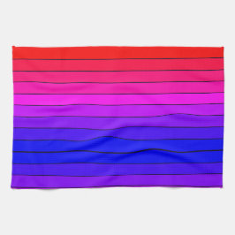 グラデカラフルィティストライプー キッチンタオル