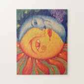 グラデカラフルーション太陽月の自然虹の色 ジグソーパズル (縦)