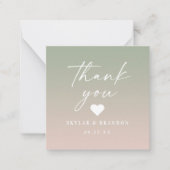 グラデグラデーションィエントグリーンとピンク結婚色ありがとう ノートカード (正面)