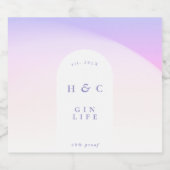 グラデグラデーションィエントパープルミストギンモダンアーチ リキュールボトルラベル (シングルラベル)