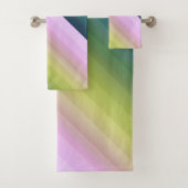 グラデグラデーションィティストライプーの裏にソフトグぼやけロン餅 バスタオルセット (インサイチュ)