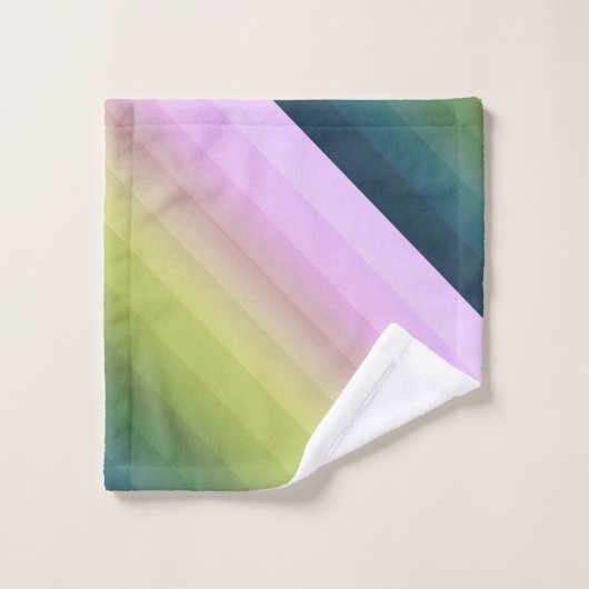 グラデグラデーションィティストライプーの裏にソフトグぼやけロン餅 バスタオルセット (ウォッシュタオル)