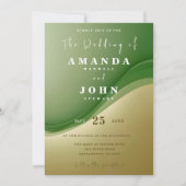 グラデグラデーションーション春カラーパレット結婚フォト 招待状 (正面)