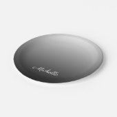 グラデパーソナライズされたーショングラデーションの黒い色合い ペーパープレート (アングル)