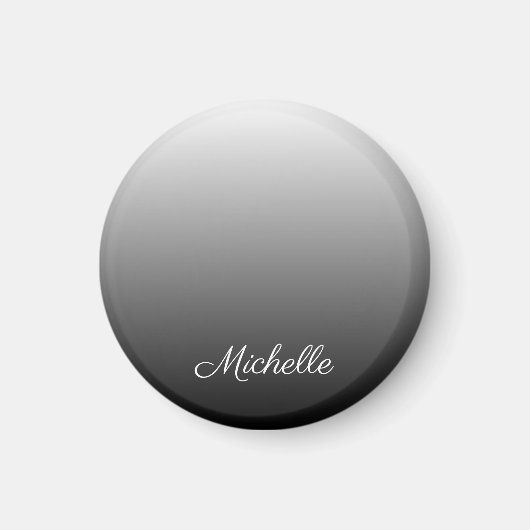 グラデパーソナライズされたーショングラデーションの黒い色合い マグネット (正面)