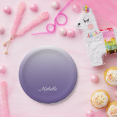 グラデパーソナライズされたーション超グラデーション紫 ペーパープレート (パーティー)