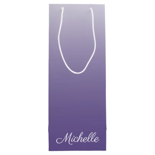 グラデパーソナライズされたーション超グラデーション紫 ワインギフトバッグ (裏面)