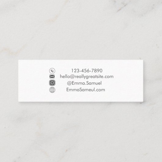 グラデモダンィエントパステルHelloミニマルKrighic スキニー名刺 (裏面)