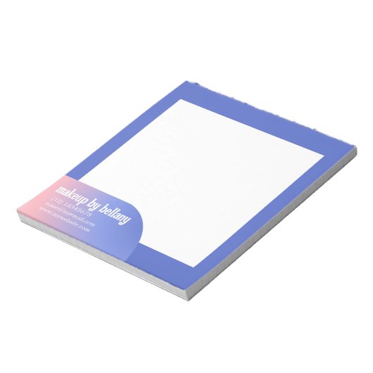グラデモダンィエントブルーエレガントピンクのメイクアップアーティスト ノートパッド (回転)