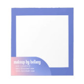 グラデモダンィエントブルーエレガントピンクのメイクアップアーティスト ノートパッド (正面)