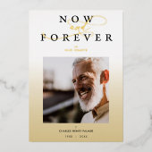 グラデモダンィエントミニマル写真葬儀サービス 箔招待状 (正面)