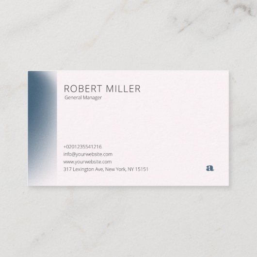 グラデモダンィティぼやけーノイズ文字グレー青 名刺 (裏面)