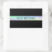 グラデモダンィティカラフルングおよび編集可能文字 長方形シール (バッグ)