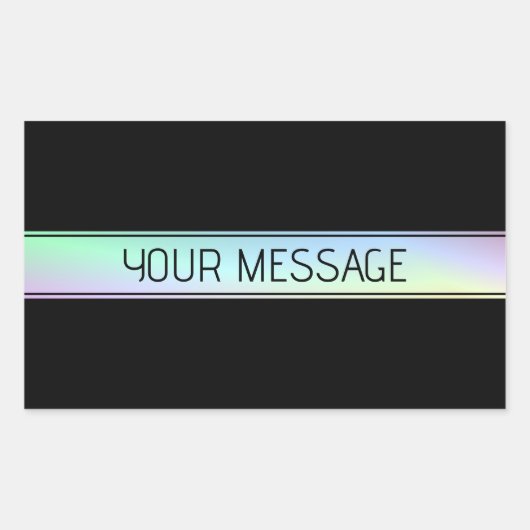 グラデモダンィティカラフルングおよび編集可能文字 長方形シール (正面)