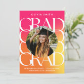 グラデモダンカラフルィエントフォト卒業 案内状 (スタンド正面)