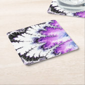 グラデモダンカラフルィエントフラクタルアート スクエアペーパーコースター (アングル)