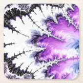 グラデモダンカラフルィエントフラクタルアート スクエアペーパーコースター (正面)