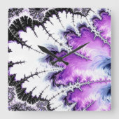 グラデモダンカラフルィエントフラクタルアート スクエア壁時計 (正面)