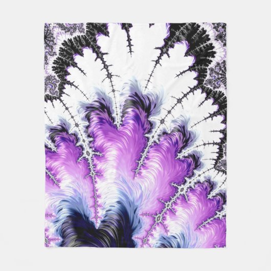 グラデモダンカラフルィエントフラクタルアート フリースブランケット (正面)