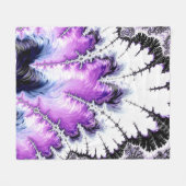 グラデモダンカラフルィエントフラクタルアート フリースブランケット (正面(横))