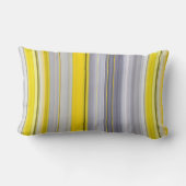 グラデモダンーションストライプパターン黄色い灰色 ランバークッション (裏面)