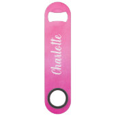 グラデーグラデーションションピンクの水パーソナライズされた色名 スピード栓抜き (正面)