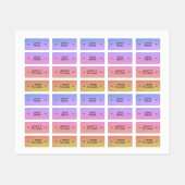 グラデーシかわいらしェント色コード付き星名衣類 ラベル (シート)