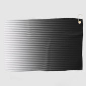 グラデーシカッコいいョンスタイリッシュトレンディー白黒ストライプ色 ゴルフタオル (横)