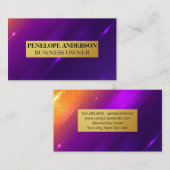 グラデーシモダンカラフルョンの背景 | 金ゴールド金属 名刺 (正面/裏面)