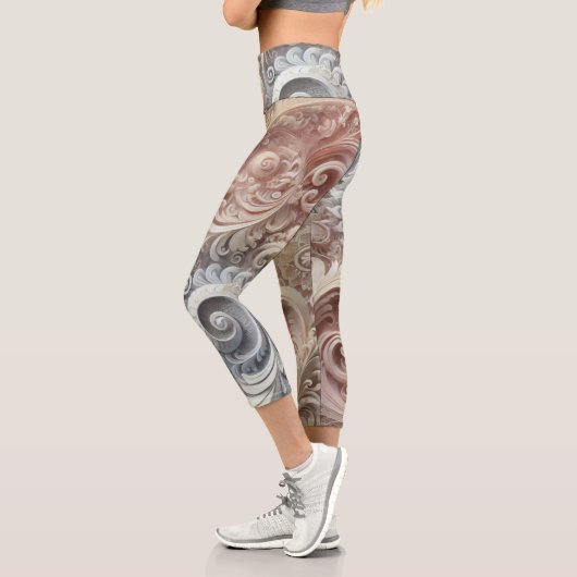 グラデーショエレガントンパステルレースパターン カプリレギンス (左)