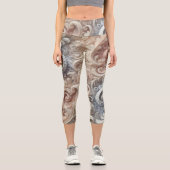 グラデーショエレガントンパステルレースパターン カプリレギンス (正面)