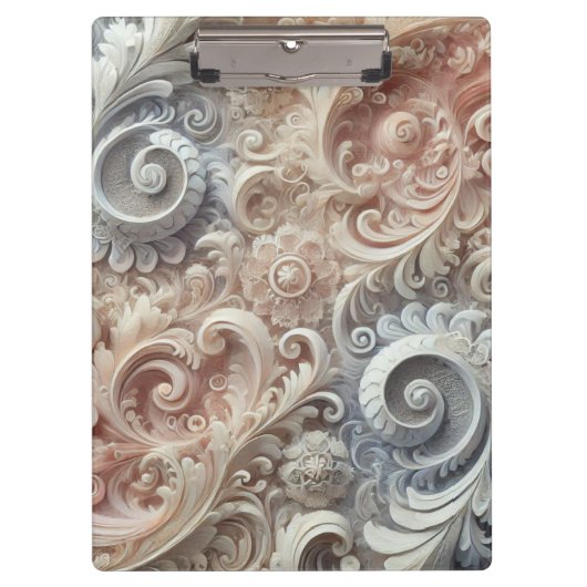 グラデーショエレガントンパステルレースパターン クリップボード (正面)