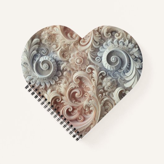 グラデーショエレガントンパステルレースパターン ノートブック (正面)