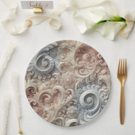 グラデーショエレガントンパステルレースパターン ペーパープレート