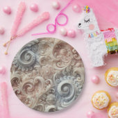 グラデーショエレガントンパステルレースパターン ペーパープレート (パーティー)