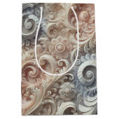 グラデーショエレガントンパステルレースパターン ミディアムペーパーバッグ (正面)