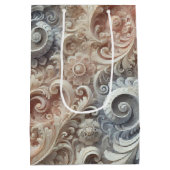 グラデーショエレガントンパステルレースパターン ミディアムペーパーバッグ (裏面)