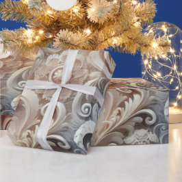 グラデーショエレガントンパステルレースパターン ラッピングペーパー