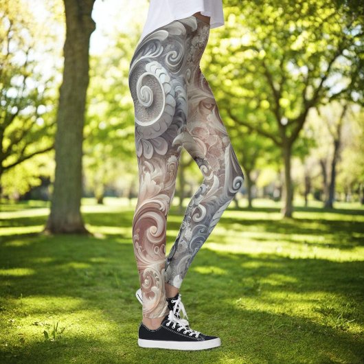 グラデーショエレガントンパステルレースパターン レギンス